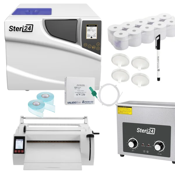 Steri24 Pack économique Autoclave de classe B Pro 12 L – set complet avec accessoires