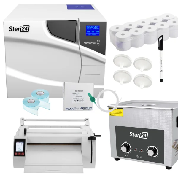 Steri24 Pack économique Autoclave de classe B Pro 23 L – set complet avec accessoires