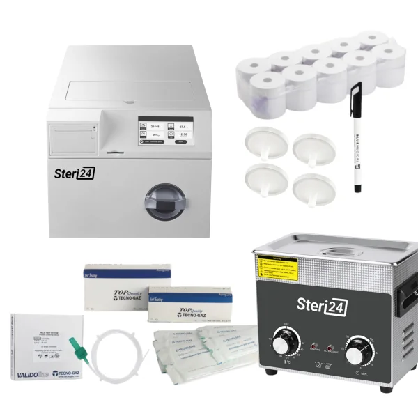 Steri24 Pack économique Autoclave de classe B Pro 3 L – set complet avec accessoires