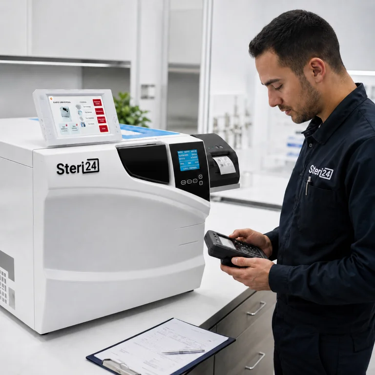 Steri24 Techniker bei der Autoklav-Revalidierung in Deutschland